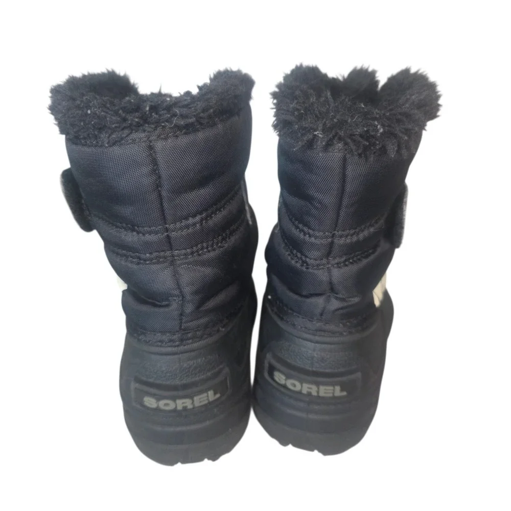 Sorel Snow Commander Boys 9 Black Charcoal NC1960-010 Waterproof Winter Boots